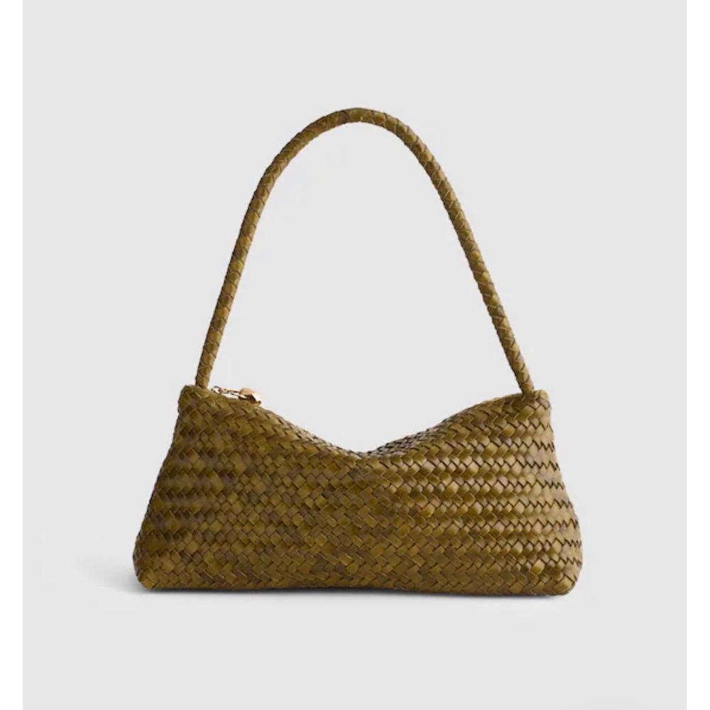 Madewell Shoulder Bag Womens One Size Olive Green NWT Woven Mini Zip OA247